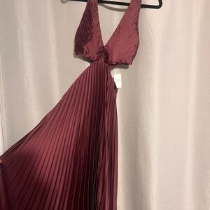 A&F Burgundy Pleated Dress